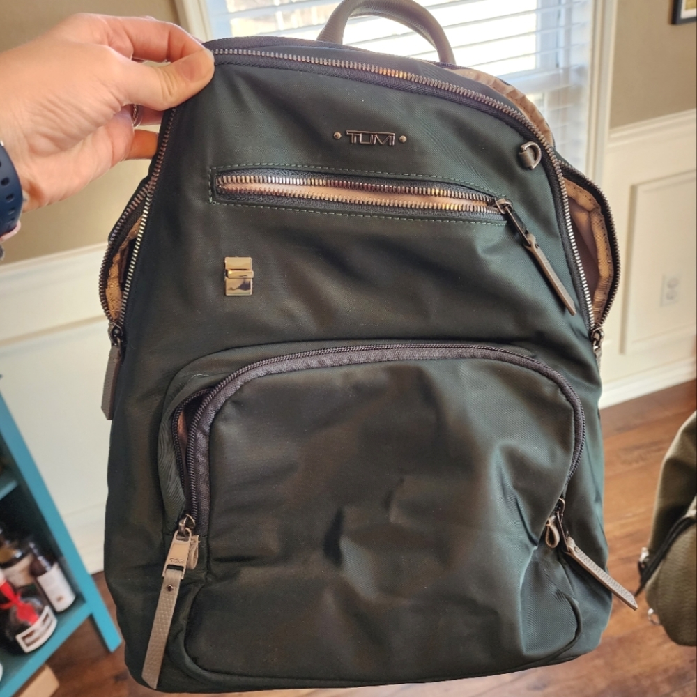 Tumi forest green laptop backpack